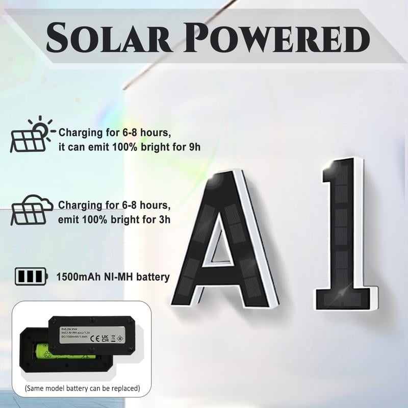 🎁✨Solar-powered outdoor illuminated door number