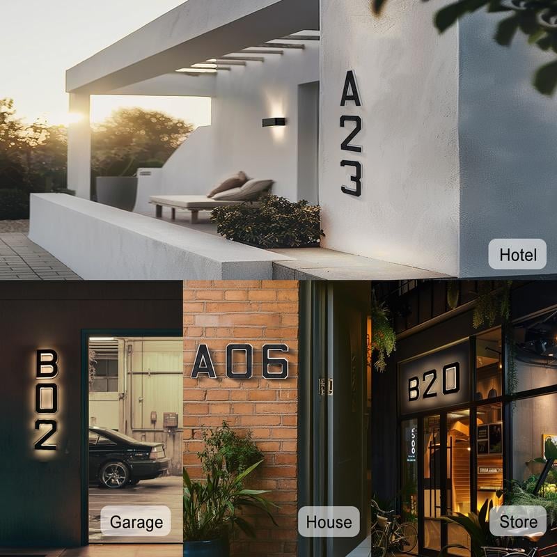 🎁✨Solar-powered outdoor illuminated door number