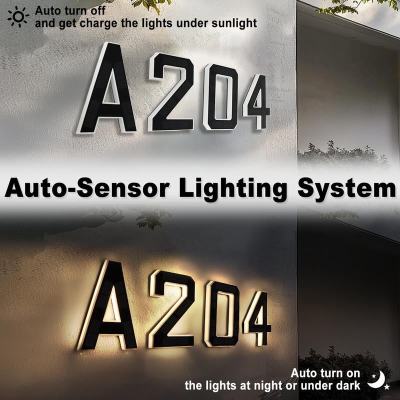 🎁✨Solar-powered outdoor illuminated door number