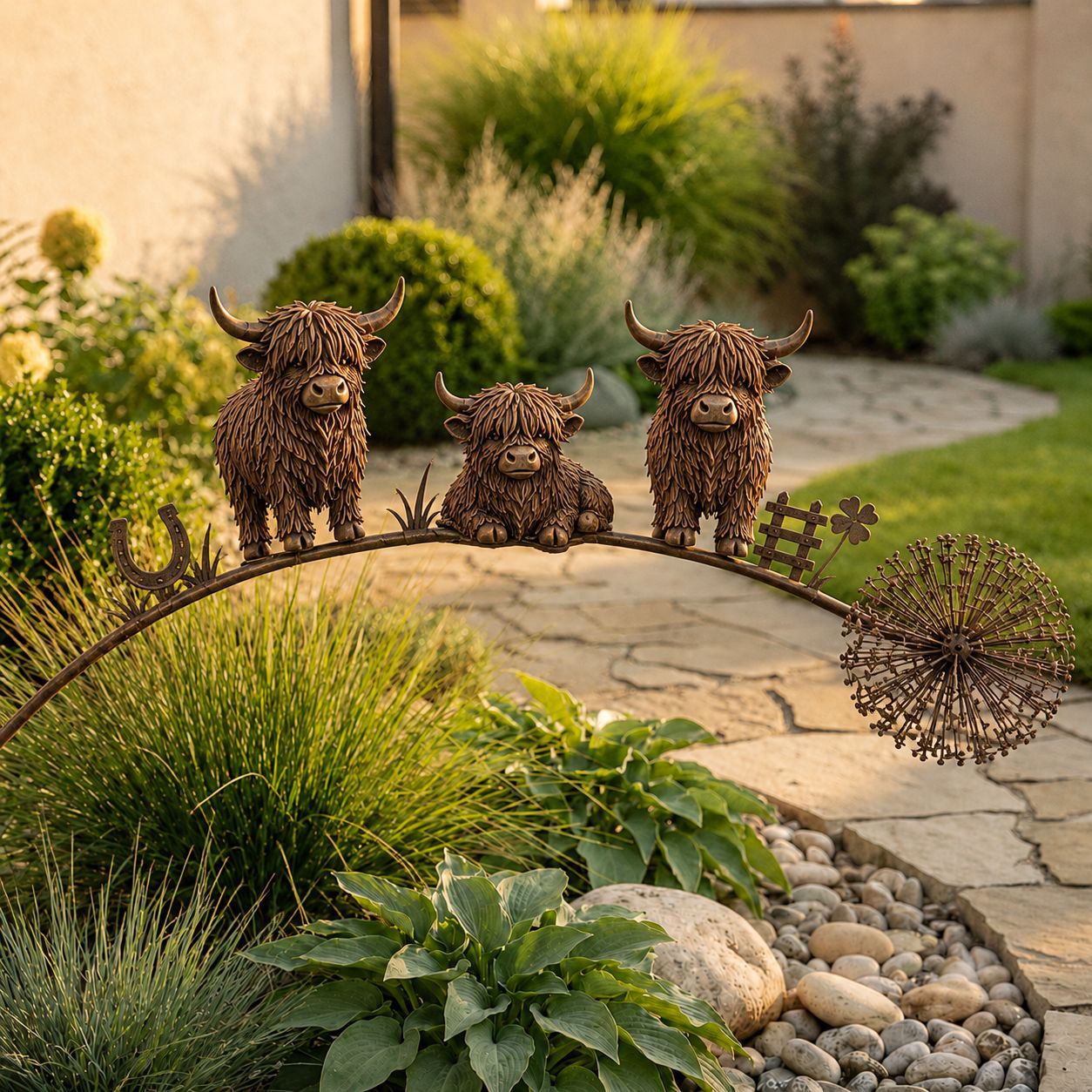 Wrought Iron Floral Ornaments for Outdoor Courtyards & Gardens🕊️Robin Garden Stake