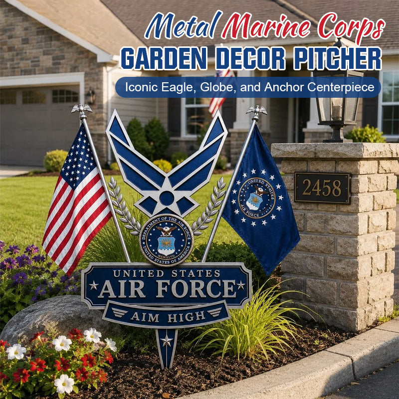 ⏰Today's flash sale: 50% off🦅Metal Marine Corps Garden Decor Pitcher