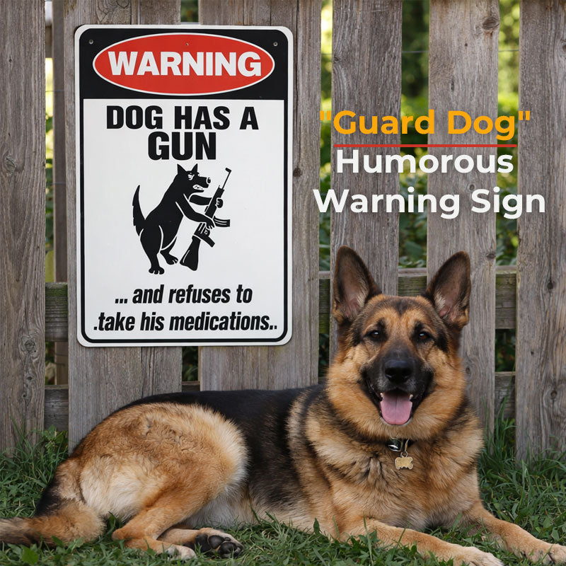 "Guard Cat & Dog" Humorous Warning Sign 🐶🐱 — Give Your Neighbors Something to Talk About