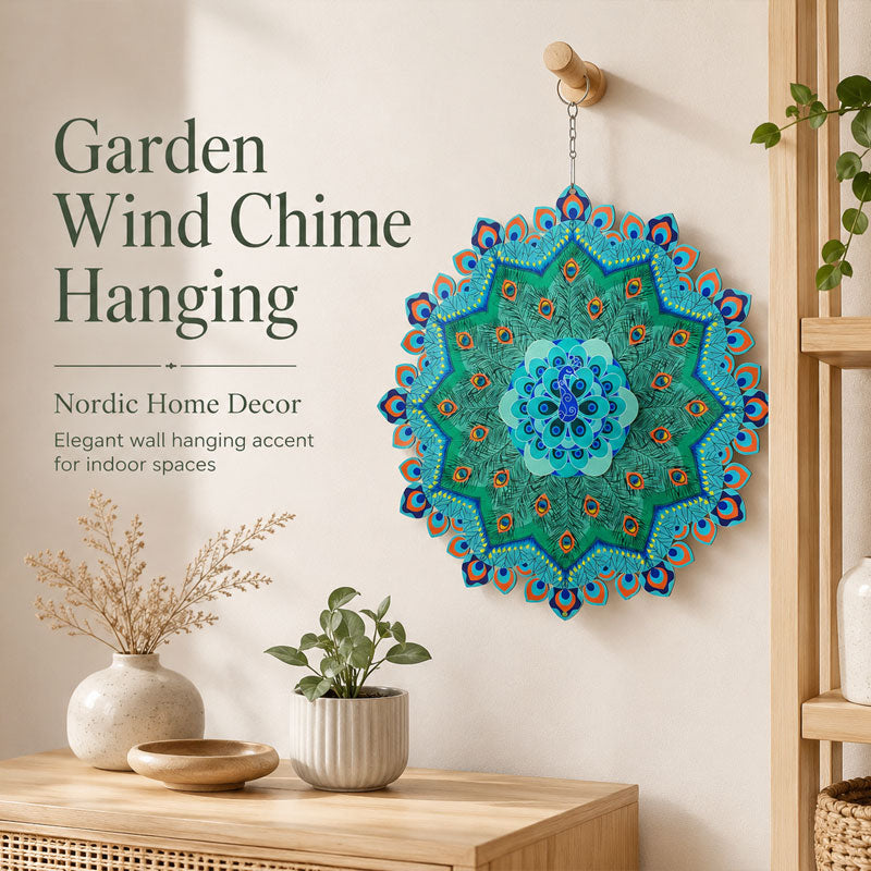Mandala Rotating Wind Chime Peacock 3D Garden Wind Chime Pendant🦚