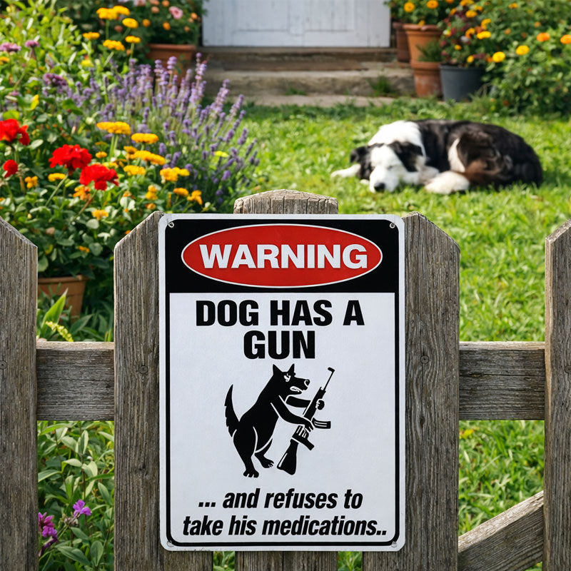 "Guard Cat & Dog" Humorous Warning Sign 🐶🐱 — Give Your Neighbors Something to Talk About