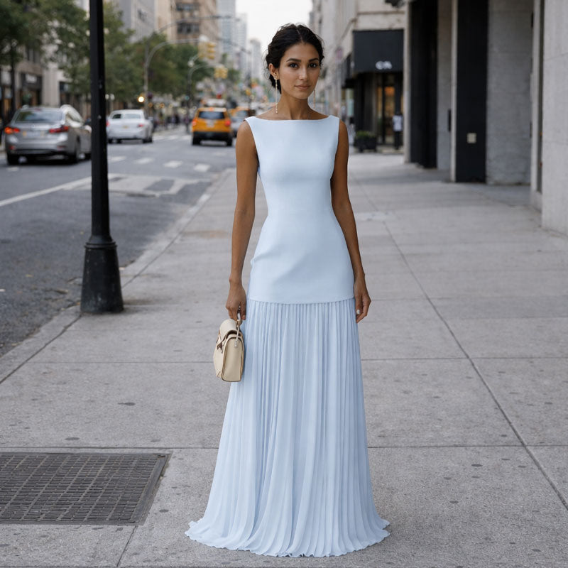 👗Solid-Color Sleeveless Knit Vest & Knit Skirt Two-Piece Set