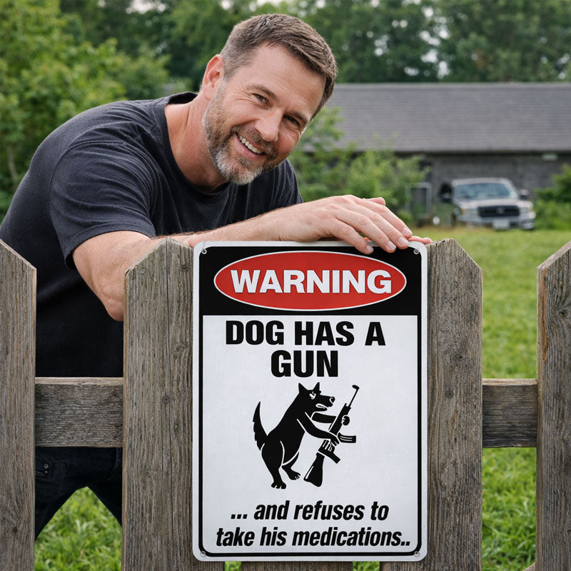 "Guard Cat & Dog" Humorous Warning Sign 🐶🐱 — Give Your Neighbors Something to Talk About