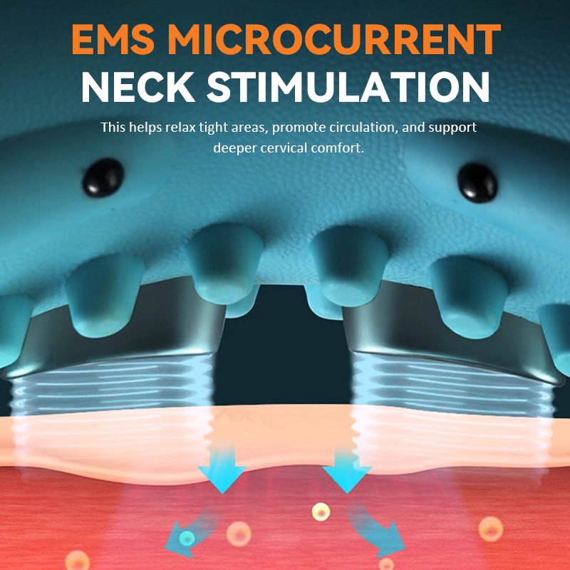 ⚡Remote-Controlled Cervical Massage Pillow with Microcurrent, Heating, and Vibration