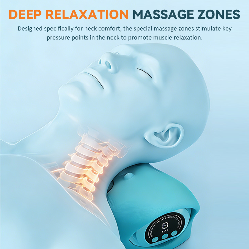 ⚡Remote-Controlled Cervical Massage Pillow with Microcurrent, Heating, and Vibration