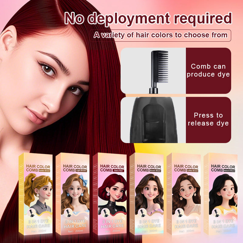 💥Today's Best Sellers🟧3-in-1 comb for hair coloring | Easy at-home hair coloring with integrated brush