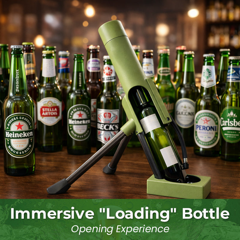 51mm Beer Bottle Mortar Bottle Opener – Novelty Cap-Launching Desk & Bar Accessory.