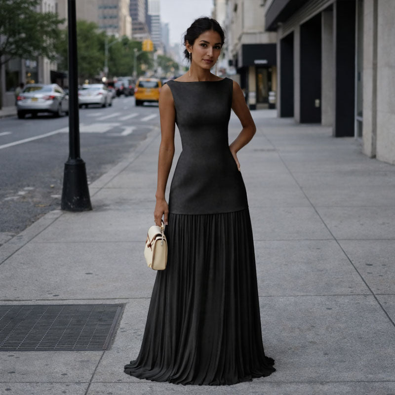 👗Solid-Color Sleeveless Knit Vest & Knit Skirt Two-Piece Set