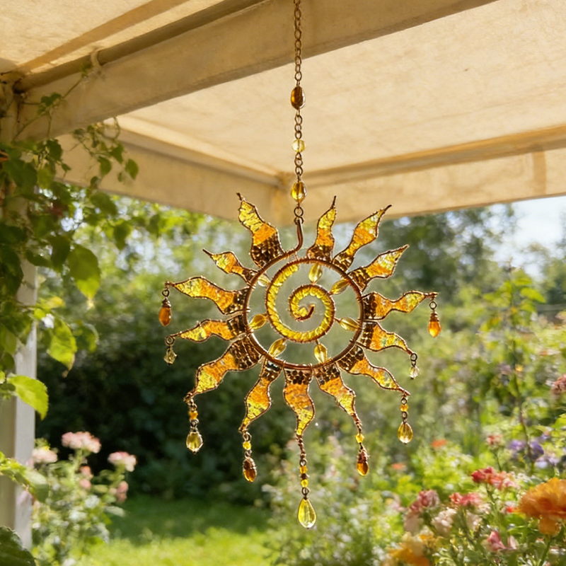 Sun Spiral Crystal Suncatcher ☀️ — Turn Sunlight into a Mesmerizing Golden Glow