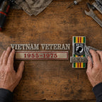 Vietnam Veteran 1955–1975 Memorial Car Emblem Metal Badge