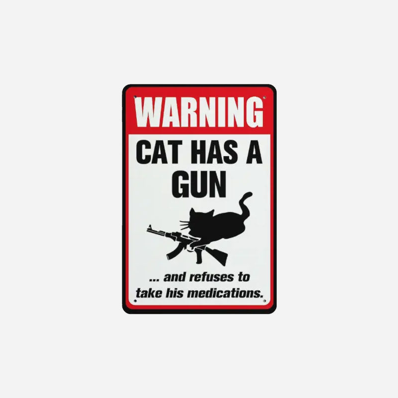 "Guard Cat & Dog" Humorous Warning Sign 🐶🐱 — Give Your Neighbors Something to Talk About