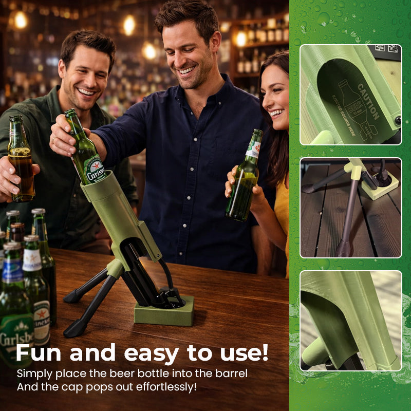 51mm Beer Bottle Mortar Bottle Opener – Novelty Cap-Launching Desk & Bar Accessory.