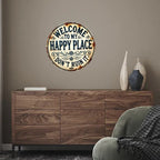 2026 Hottest Home Decor Trends: 💥Happy Place – Vintage Statement Metal Sign