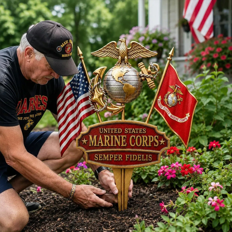 ⏰Today's flash sale: 50% off🦅Metal Marine Corps Garden Decor Pitcher