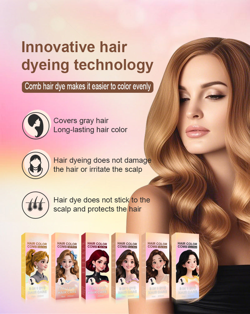 💥Today's Best Sellers🟧3-in-1 comb for hair coloring | Easy at-home hair coloring with integrated brush