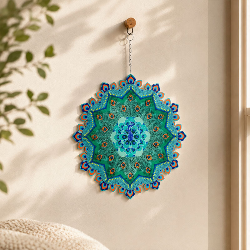 Mandala Rotating Wind Chime Peacock 3D Garden Wind Chime Pendant🦚