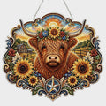 Sparkling Highland Cow Diamond Art Acrylic Door Plaque