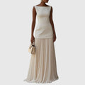 👗Solid-Color Sleeveless Knit Vest & Knit Skirt Two-Piece Set