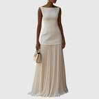 👗Solid-Color Sleeveless Knit Vest & Knit Skirt Two-Piece Set