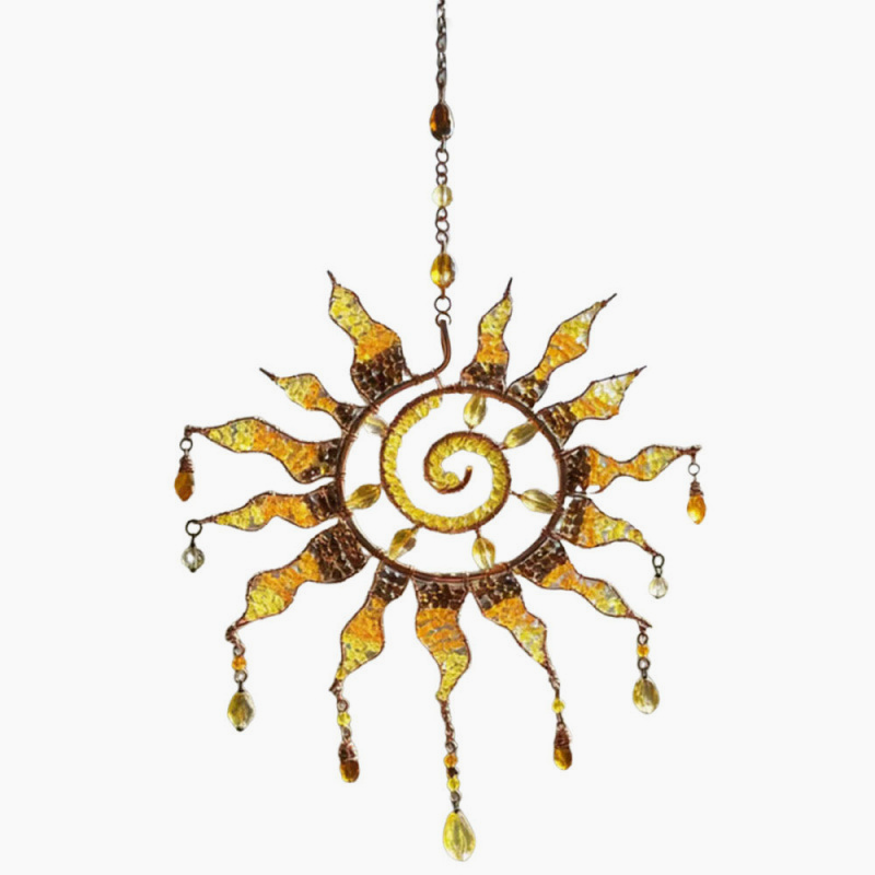 Sun Spiral Crystal Suncatcher ☀️ — Turn Sunlight into a Mesmerizing Golden Glow