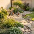 Wrought Iron Floral Ornaments for Outdoor Courtyards & Gardens🕊️Robin Garden Stake