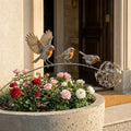 Wrought Iron Floral Ornaments for Outdoor Courtyards & Gardens🕊️Robin Garden Stake