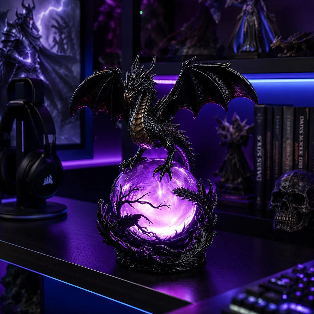 🔮Gothic Dragon LED Crystal Ball Lamp for Dark Aesthetic Decor