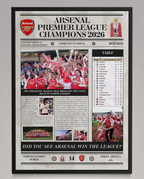 Arsenal Premier League Champions 2026 - Newspaper Style Poster⚽